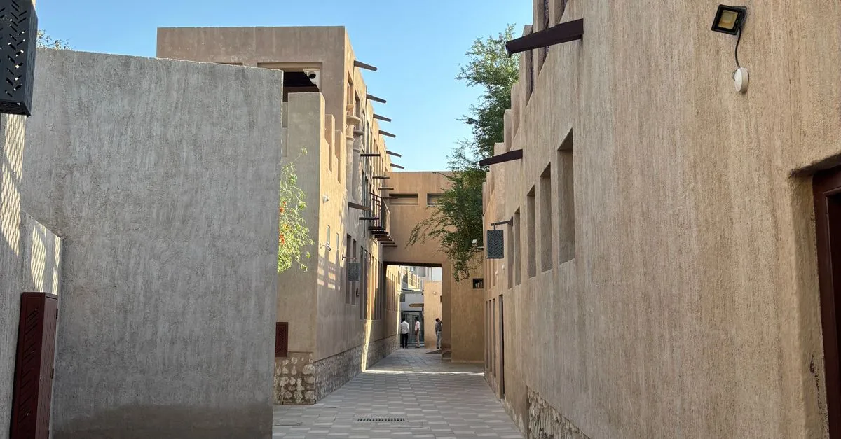 Traditional lane and wind-tower architecture in Al Fahidi Historical District, Dubai