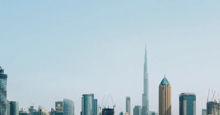 Burj Khalifa above the Downtown Dubai skyline
